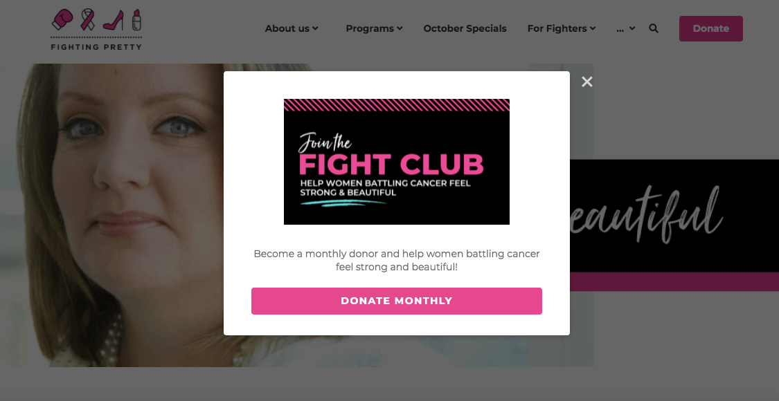 a testimonial pop-up on a website built on Strikingly a testimonial pop-up on a website built on Strikingly